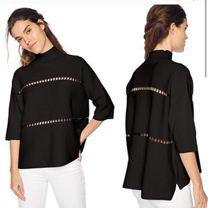 French Connection-black short sweater with cutouts